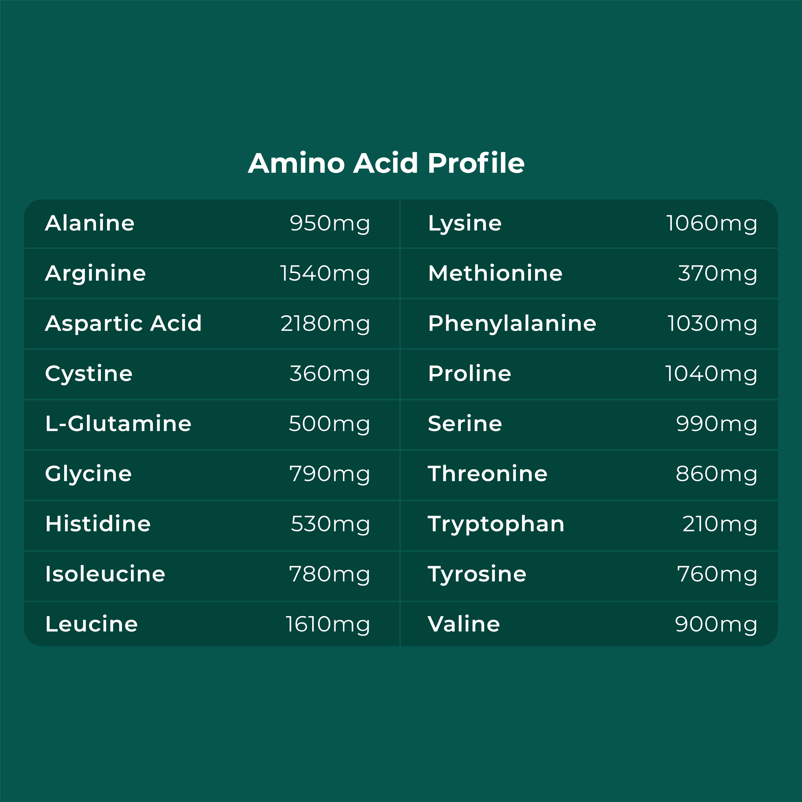 Plant Protein Amino Acid Profile