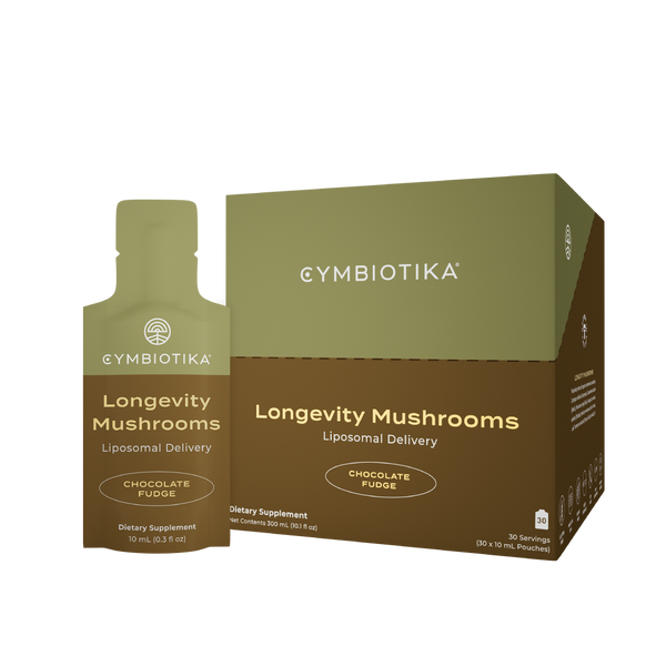 Longevity mushrooms supplement boxes and pouches